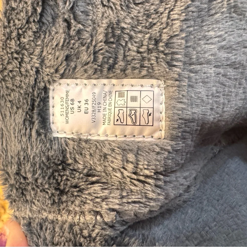 Lands' End Suede quilted Winter Boots Womens Size 6 Gray Quilted Zip Warm